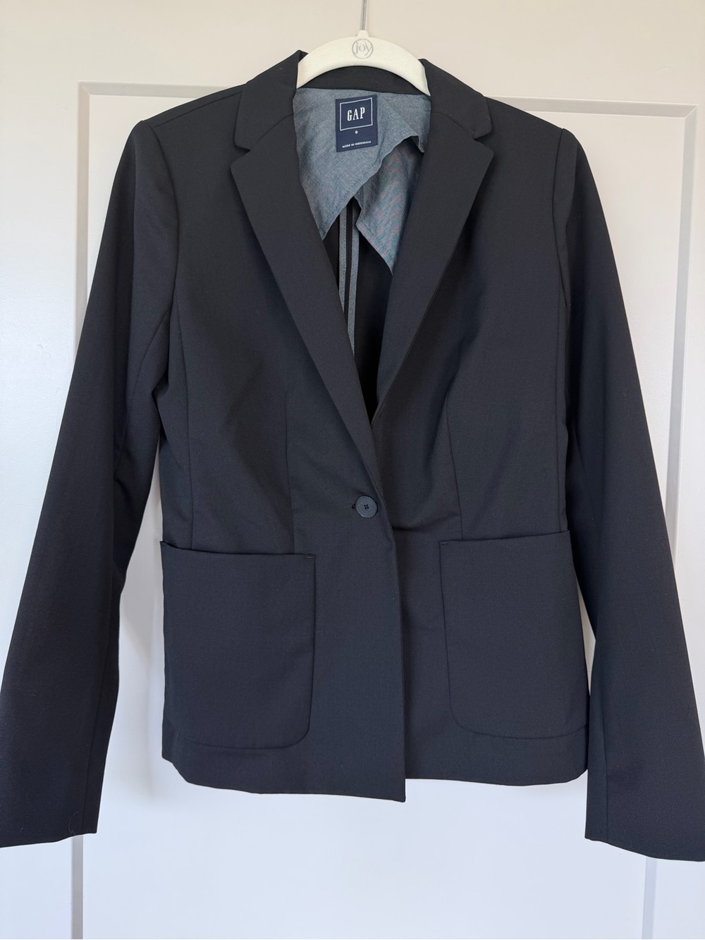 GAP Black Single-Button Notch-Lapel Blazer